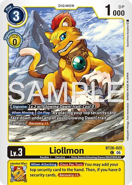 Image for Liollmon (BT26-025 C) [Timeless Bonds] (BT-26) - Digimon Card Game