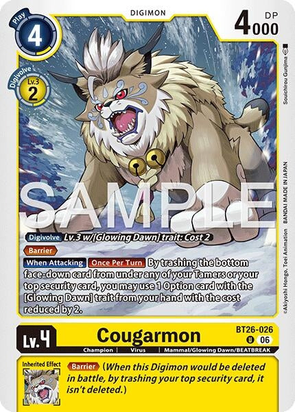 Image for Cougarmon (BT26-026 U) [Timeless Bonds] (BT-26) - Digimon Card Game