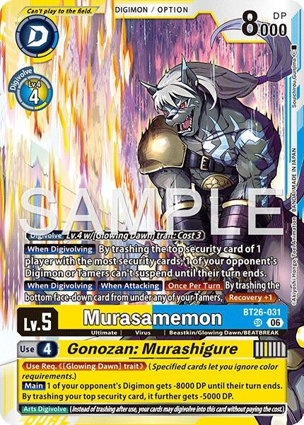 Image for Murasamemon // Gonozan: Murashigure (BT26-031 SR) (Foil) [Timeless Bonds] (BT-26) - Digimon Card Game