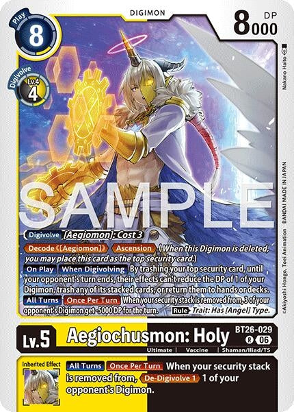 Image for Aegiochusmon: Holy (BT26-029 R) (Foil) [Timeless Bonds] (BT-26) - Digimon Card Game