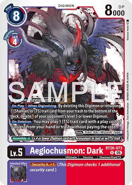 Image for Aegiochusmon: Dark (BT26-073 R) (Foil) [Timeless Bonds] (BT-26) - Digimon Card Game