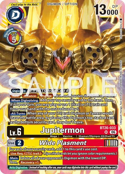Image for Jupitermon // Wide Plasmet (BT26-033 SR) (Foil) [Timeless Bonds] (BT-26) - Digimon Card Game