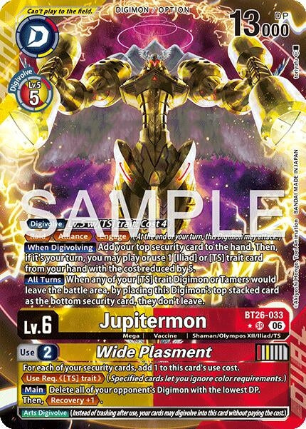 Image for Jupitermon // Wide Plasmet (Alternate Art) (BT26-033 SR) (Foil) [Timeless Bonds] (BT-26) - Digimon Card Game