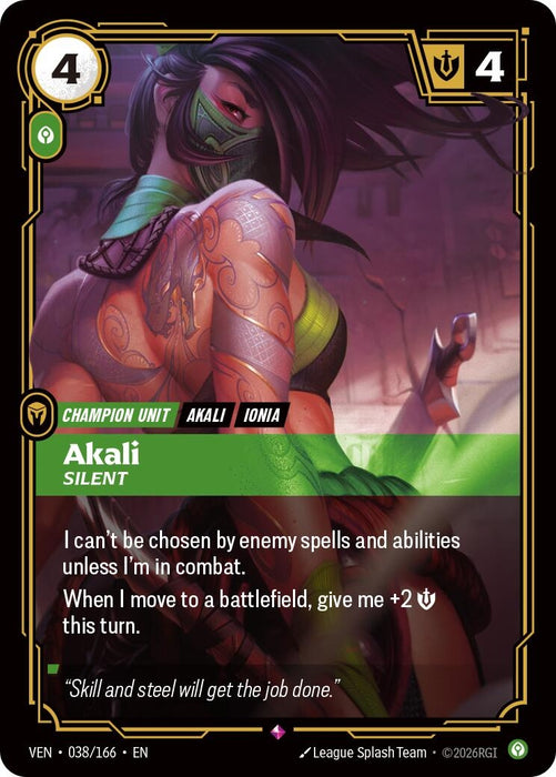 Akali, Silent (038/166) (Foil) [Vendetta] (VEN)