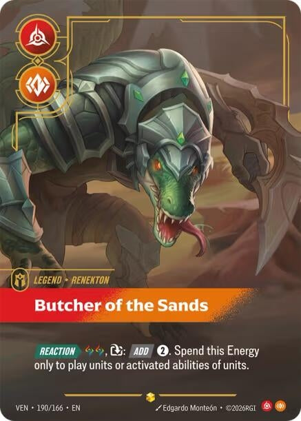 Renekton - Butcher of the Sands (Overnumbered) (190/166) (Foil) [Vendetta] (VEN)