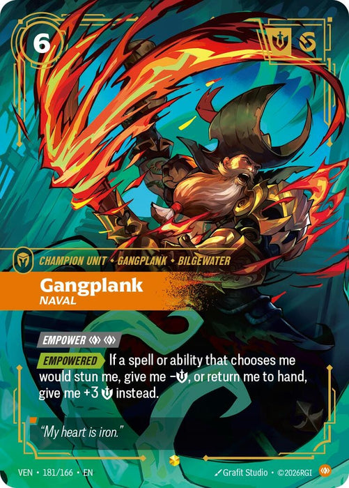 Gangplank, Naval (Overnumbered) (181/166) (Foil) [Vendetta] (VEN)