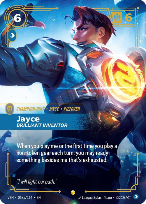 Jayce, Brilliant Inventor (Alternate Art) (068a/166) (Foil) [Vendetta] (VEN)