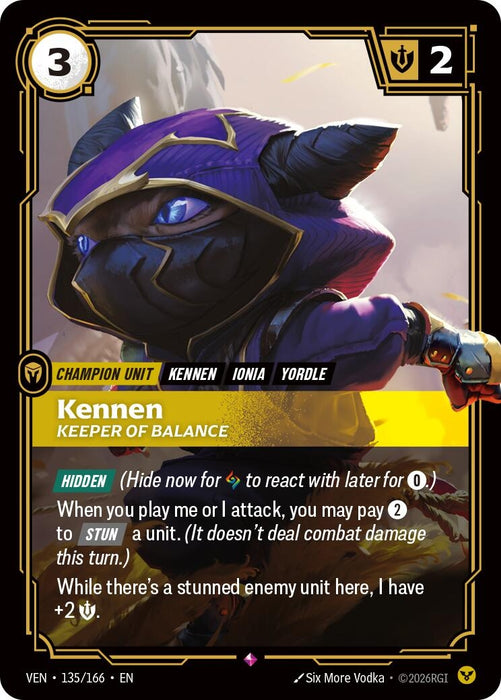 Kennen, Keeper of Balance (135/166) (Foil) [Vendetta] (VEN)