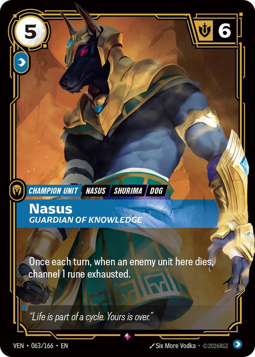 Nasus, Guardian of Knowledge (063/166) (Foil) [Vendetta] (VEN)