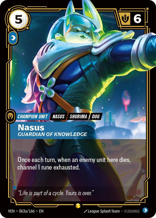 Nasus, Guardian of Knowledge (Alternate Art) (063a/166) (Foil) [Vendetta] (VEN)