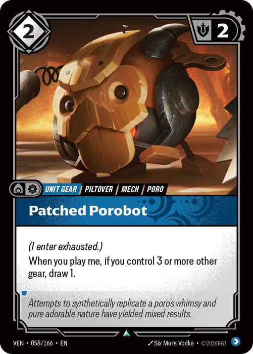 Image for Patched Porobot (058/166) (Foil) [Vendetta] (VEN) - Riftbound: League of Legends Trading Card Game
