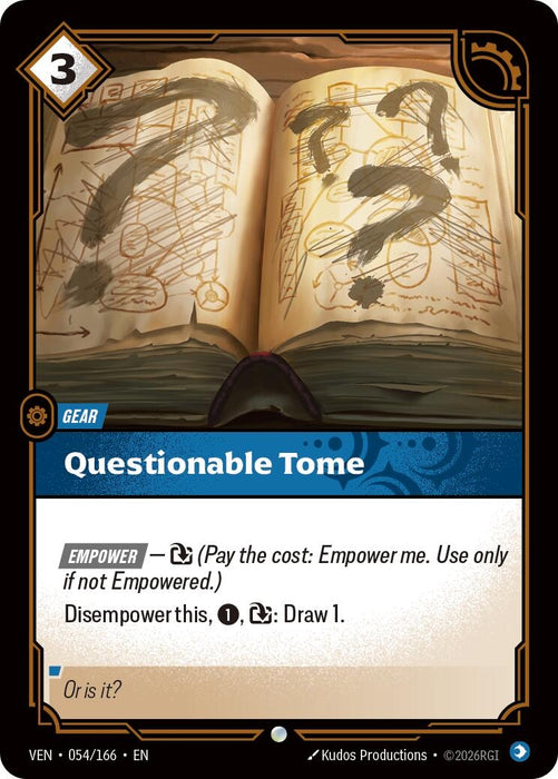 Image for Questionable Tome (054/166) [Vendetta] (VEN) - Riftbound: League of Legends Trading Card Game
