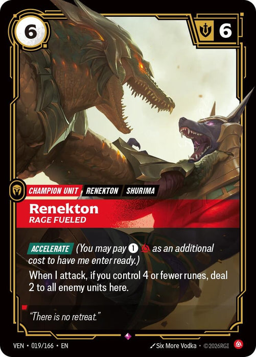 Renekton, Rage Fueled (019/166) (Foil) [Vendetta] (VEN)