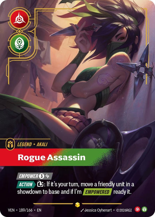 Akali - Rogue Assassin (Overnumbered) (189/166) (Foil) [Vendetta] (VEN)