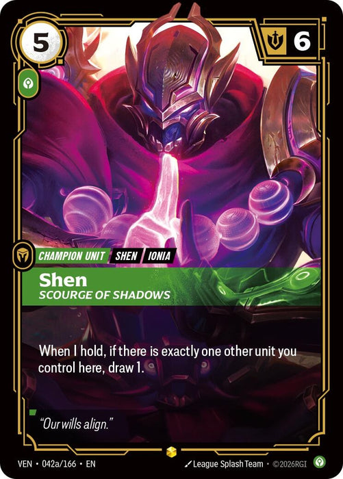 Shen, Scourge of Shadows (Alternate Art) (042a/166) (Foil) [Vendetta] (VEN)