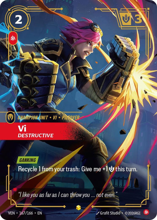 Vi, Destructive (167/166) (Foil) [Vendetta] (VEN)