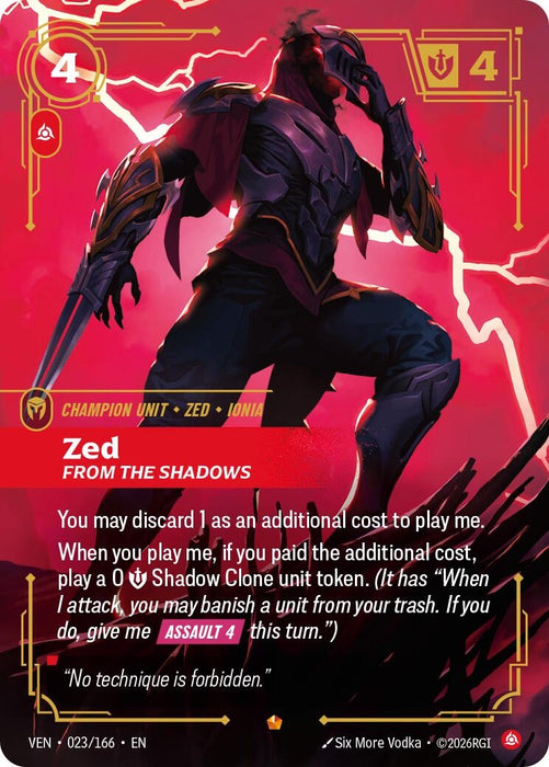 Zed, From the Shadows (023/166) (Foil) [Vendetta] (VEN)