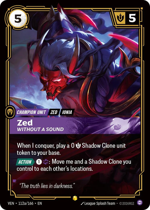 Zed, Without a Sound (Alternate Art) (112a/166) (Foil) [Vendetta] (VEN)