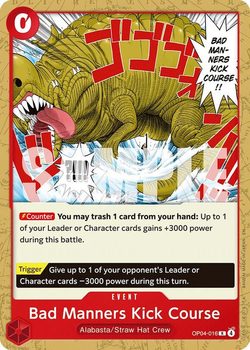 Image for Bad Manners Kick Course (OP04-016) [Starter Deck 31: RED Monkey.D.Luffy] (ST-31) - One Piece Card Game