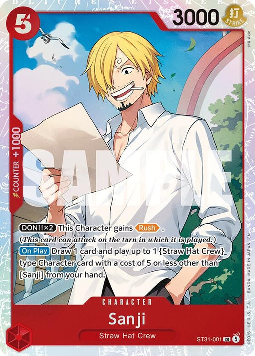 Image for Sanji (ST31-001) (Foil) [Starter Deck 31: RED Monkey.D.Luffy] (ST-31) - One Piece Card Game