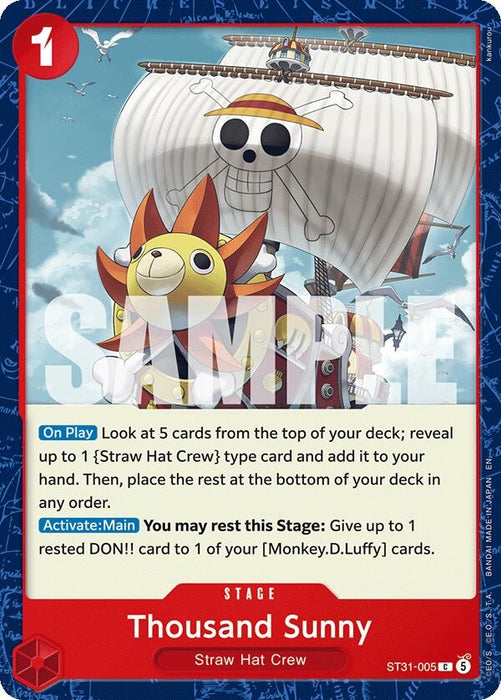 Image for Thousand Sunny (ST31-005) [Starter Deck 31: RED Monkey.D.Luffy] (ST-31) - One Piece Card Game