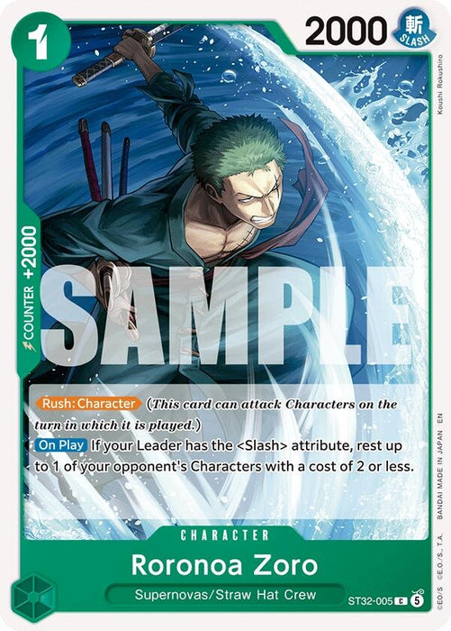 Image for Roronoa Zoro (ST32-005) (ST32-005) [Starter Deck 32: GREEN Roronoa Zoro] (ST-32) - One Piece Card Game