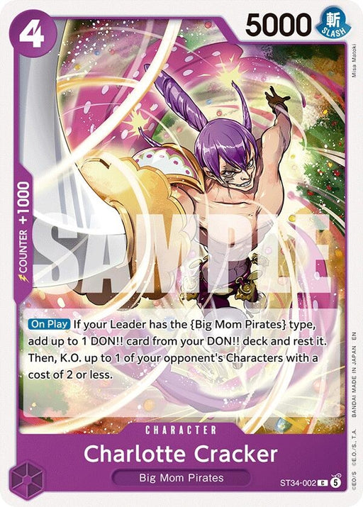 Image for Charlotte Cracker (ST34-002) [Starter Deck 34: PURPLE Charlotte Katakuri] (ST-34) - One Piece Card Game