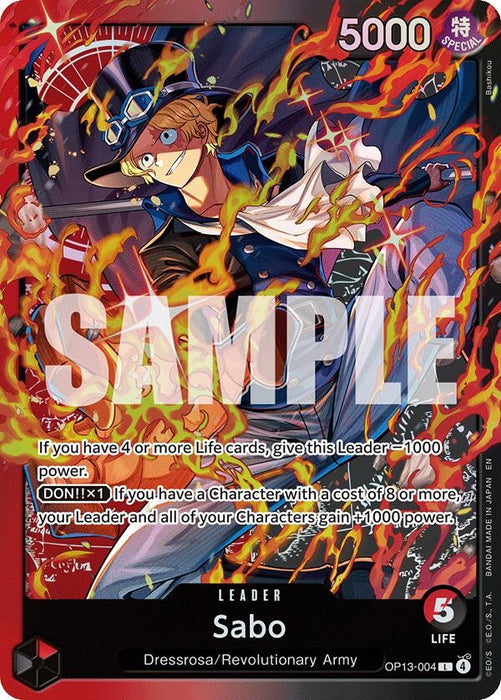 Image for Sabo (OP13-004) (OP13-004) (Foil) [Starter Deck 35: RED/BLACK Sabo] (ST-35) - One Piece Card Game