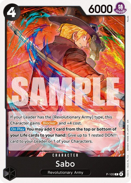 Image for Sabo (P-105) (P-105) [Starter Deck 35: RED/BLACK Sabo] (ST-35) - One Piece Card Game
