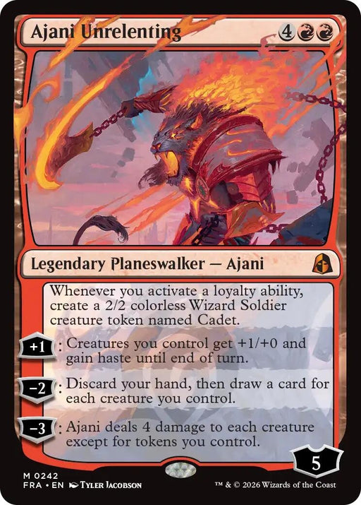 Image for Ajani Unrelenting (242) (Foil) [Reality Fracture] (FRA) - Magic: The Gathering