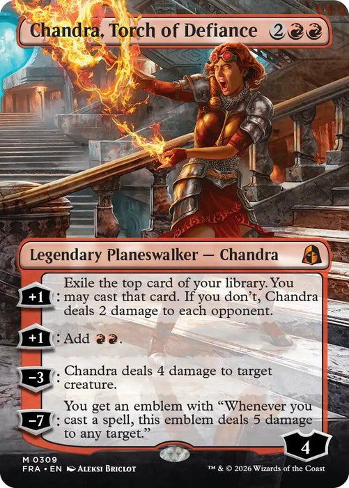 Image for Chandra, Torch of Defiance (Borderless) (309) (Foil) [Reality Fracture] (FRA) - Magic: The Gathering