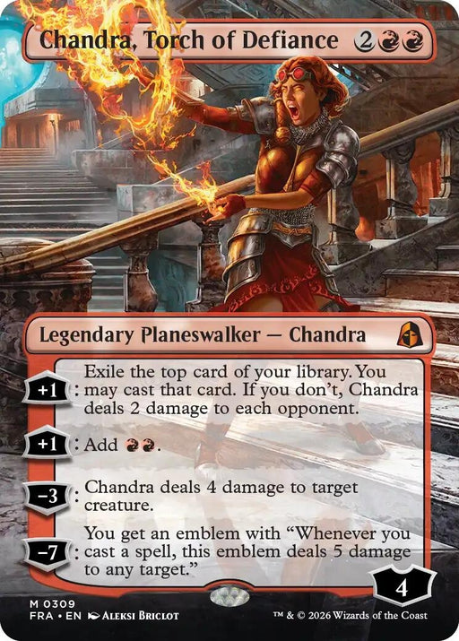 Image for Chandra, Torch of Defiance (Borderless) (309) [Reality Fracture] (FRA) - Magic: The Gathering