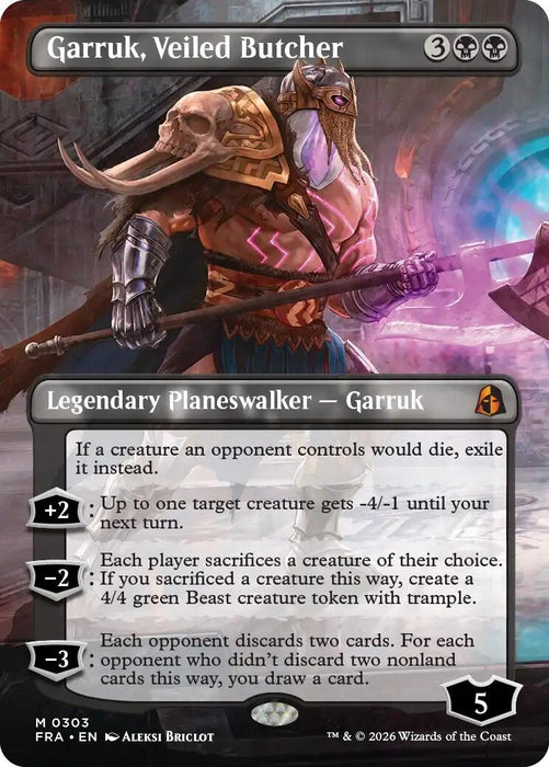 Image for Garruk, Veiled Butcher (Borderless) (303) [Reality Fracture] (FRA) - Magic: The Gathering