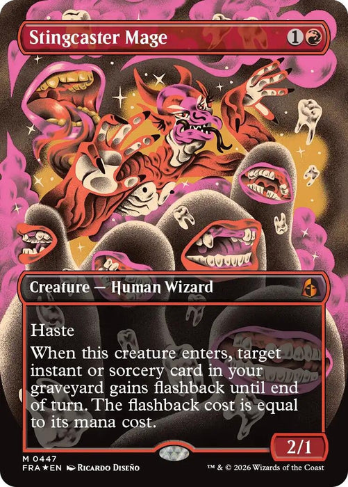 Image for Stingcaster Mage (Borderless) (0447) (447) (Foil) [Reality Fracture] (FRA) - Magic: The Gathering