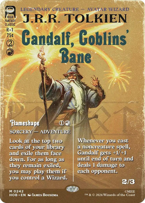 Image for Gandalf, Goblins' Bane (Borderless) (242) (Foil) [The Hobbit] (HOB) - Magic: The Gathering
