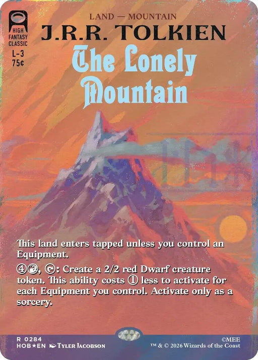 Image for The Lonely Mountain (Borderless) (Surge Foil) (284) (Foil) [The Hobbit] (HOB) - Magic: The Gathering
