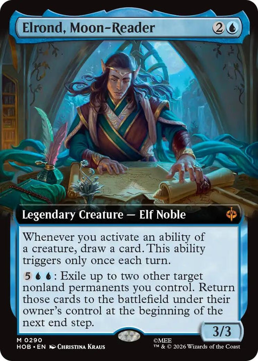 Image for Elrond, Moon-Reader (Extended Art) (290) [The Hobbit] (HOB) - Magic: The Gathering