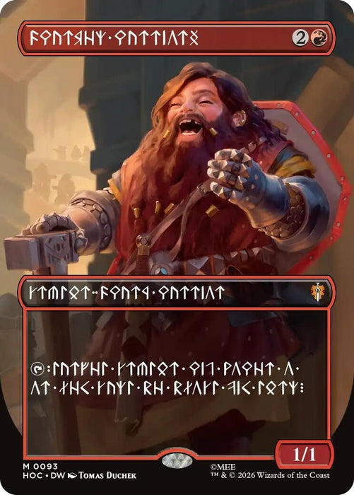 Image for Dwarven Warriors (Borderless) (Dwarvish) (93) [The Hobbit: Eternal-Legal] (HOC) - Magic: The Gathering