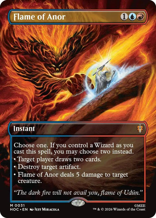 Image for Flame of Anor (Borderless) (31) (Foil) [The Hobbit: Eternal-Legal] (HOC) - Magic: The Gathering