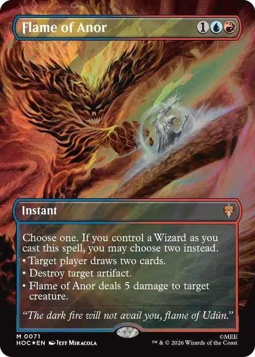 Image for Flame of Anor (Borderless) (Surge Foil) (71) (Foil) [The Hobbit: Eternal-Legal] (HOC) - Magic: The Gathering