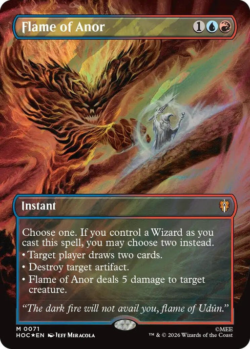 Image for Flame of Anor (Borderless) (Surge Foil) (71) (Foil) [The Hobbit: Eternal-Legal] (HOC) - Magic: The Gathering