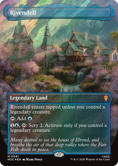 Image for Rivendell (Borderless) (Surge Foil) (91) (Foil) [The Hobbit: Eternal-Legal] (HOC) - Magic: The Gathering