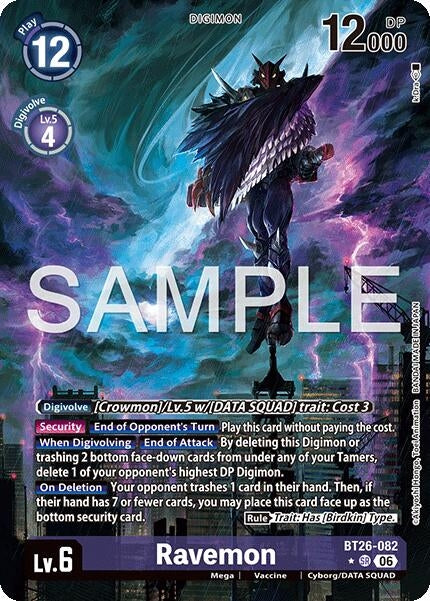 Image for Ravemon (Alternate Art) (BT26-082 SR) (Foil) [Timeless Bonds] (BT-26) - Digimon Card Game