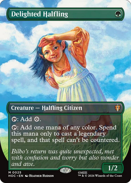 Image for Delighted Halfling (Borderless) (25) [The Hobbit: Eternal-Legal] (HOC) - Magic: The Gathering