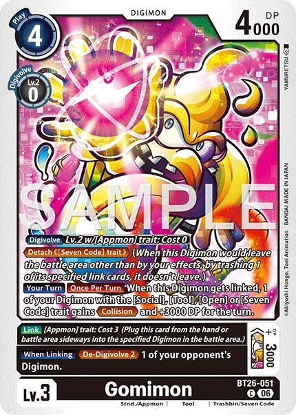 Image for Gomimon (BT26-051 C) [Timeless Bonds] (BT-26) - Digimon Card Game