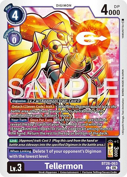 Image for Tellermon (BT26-063 C) [Timeless Bonds] (BT-26) - Digimon Card Game