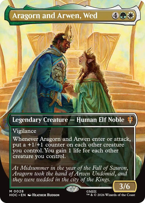 Image for Aragorn and Arwen, Wed (Borderless) (28) [The Hobbit: Eternal-Legal] (HOC) - Magic: The Gathering