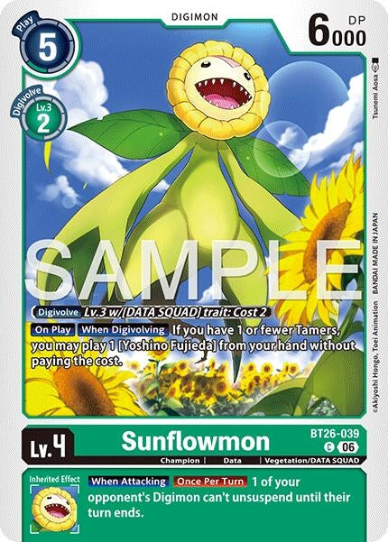 Image for Sunflowmon (BT26-039 C) [Timeless Bonds] (BT-26) - Digimon Card Game