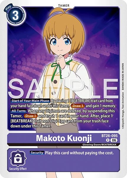 Image for Makoto Kuonji (BT26-095 R) (Foil) [Timeless Bonds] (BT-26) - Digimon Card Game