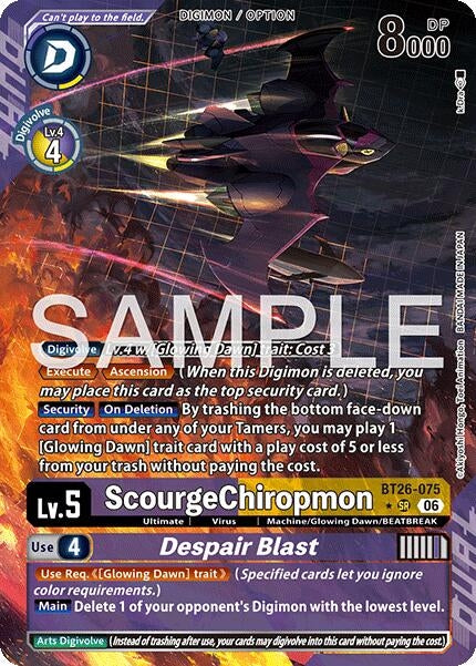 Image for ScourgeChiropmon // Despair Blast (Alternate Art) (BT26-075 R) (Foil) [Timeless Bonds] (BT-26) - Digimon Card Game